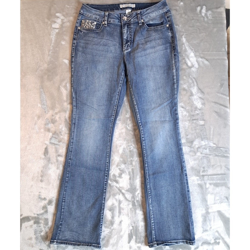 Cato Est. 1946 Denim Jeans Contemporary‎ 10 Embellished Pockets Bootcut